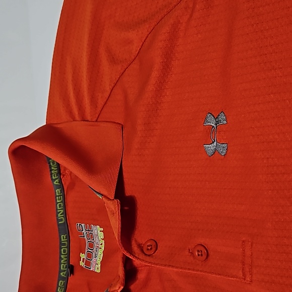 Under Armour Catalyst Heat Gear Loose Polo Short Sleeve Shirt Size L #M-157 - Picture 6 of 13
